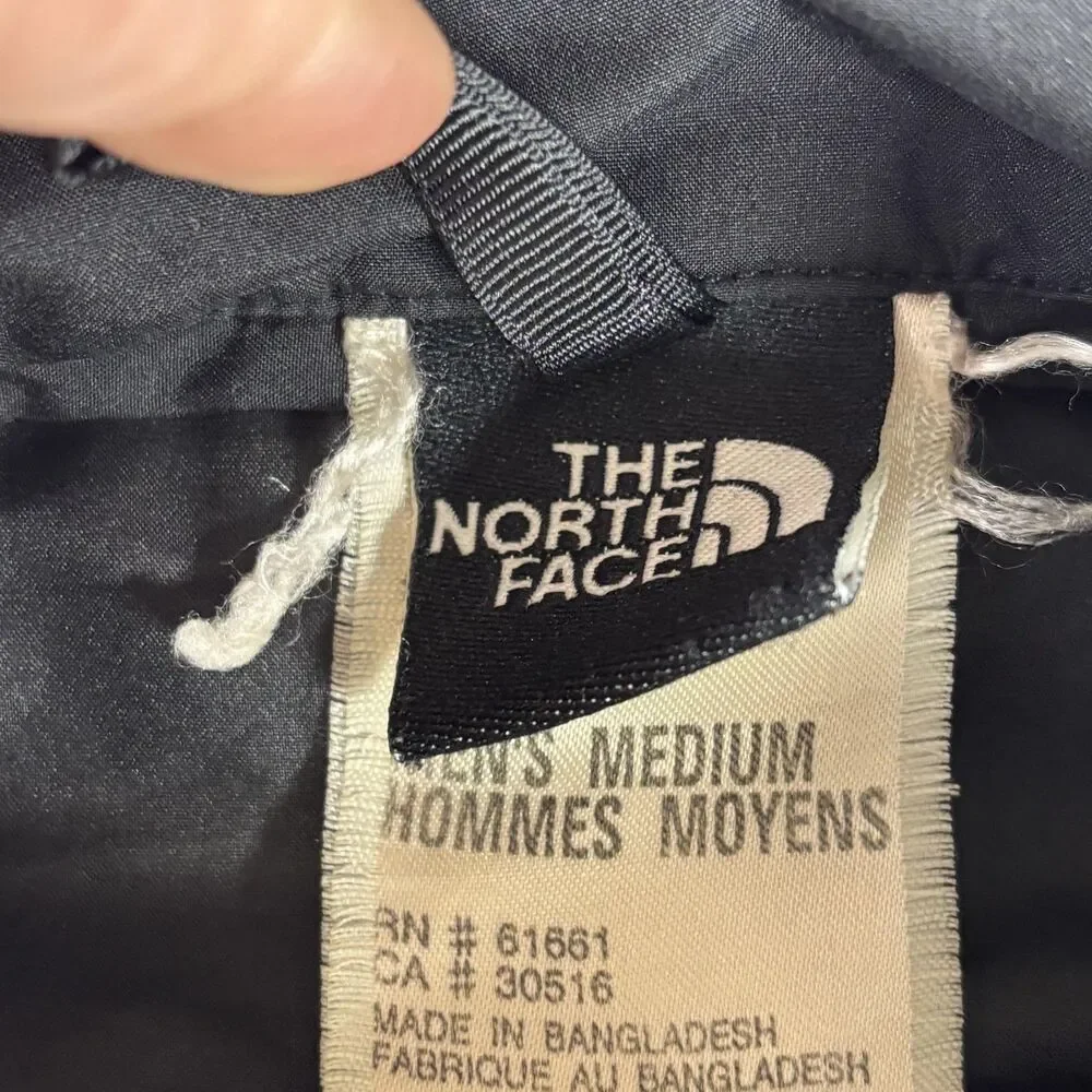 North Face Pullover Jacket Mens Medium Blue Black Stow Pocket Hooded Outdoors‎